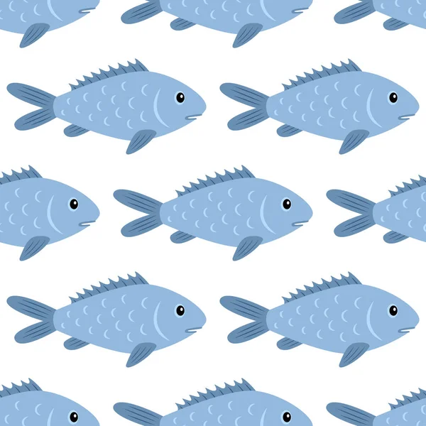 Ψάρια Χωρίς Ραφή Μοτίβο Φύση Και Θαλάσσιο Θέμα Εικονογράφηση Διανύσματος — Διανυσματικό Αρχείο
