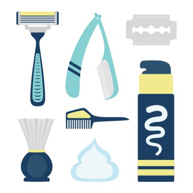 set with elements for barber shop isolated on white background, hairdresser elements, vector illustration