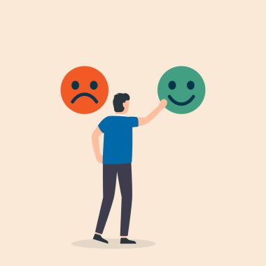 Rating satisfaction feedback in form of emotions. People chooses emoticons with different emotion. Feedback customer and review, social positive rating.