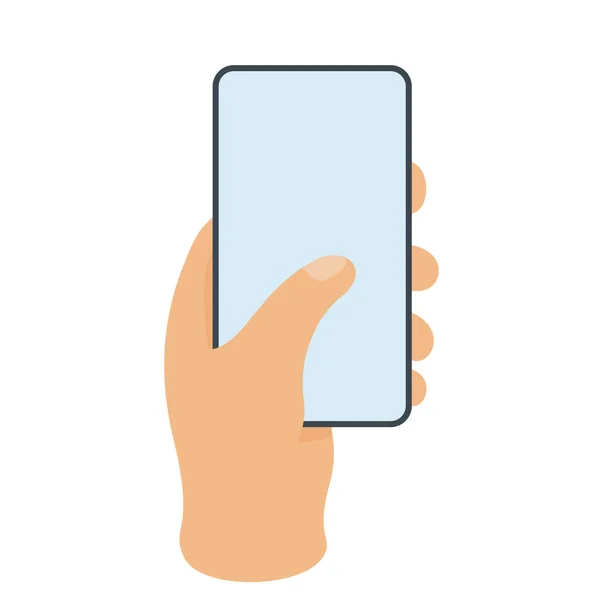 Mão Humana Segurando Smartphone Sem Moldura Mão Isolada Com Telefone — Vetor de Stock