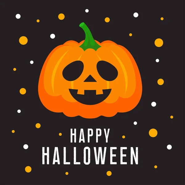 Feliz Tarjeta Felicitación Halloween Vector Lindo Ilustración Decoración Vacaciones Con — Vector de stock