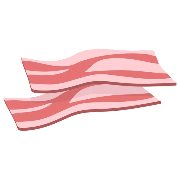 Bacon Strips Isolated White Background Vector Illustration Meat Product — Stock Vector