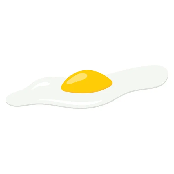 Fried Egg Isolated White Background Dreakfast Symbol Vector Illustration — Stock Vector