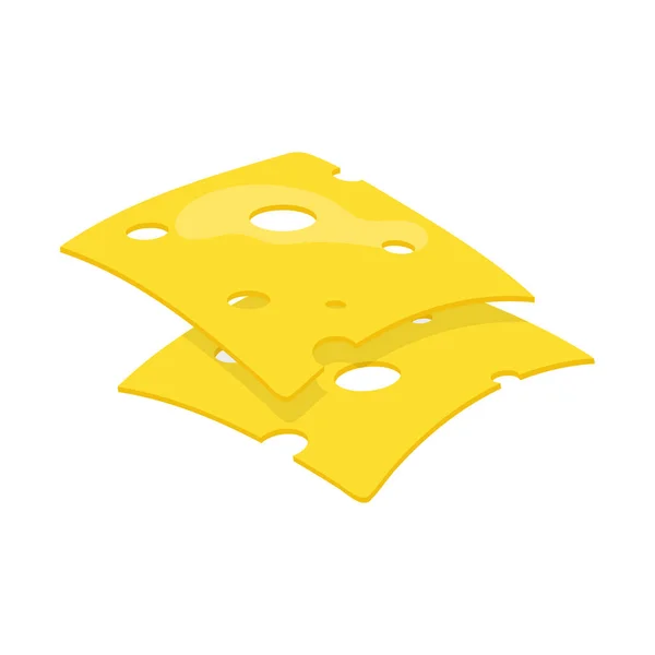 Scheibenkäse Isoliert Auf Weißem Hintergrund Käse Für Ein Sandwich Vektorillustration — Stockvektor