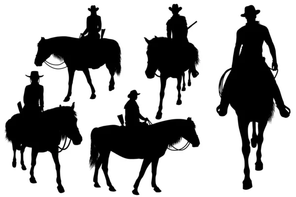 Cowboy zu Pferd — Stockvektor