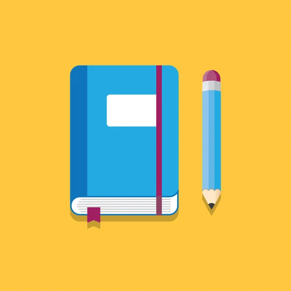 Notebook and Pencil Vector — Stock Vector