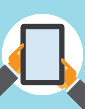 tablet bilgisayar kullanıcı elinde