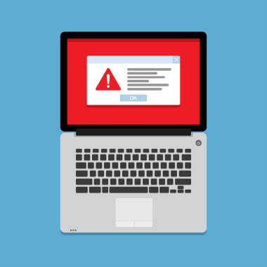 Warning on the laptop screen