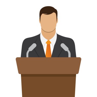 tribün vektör çizim konuşan hatip