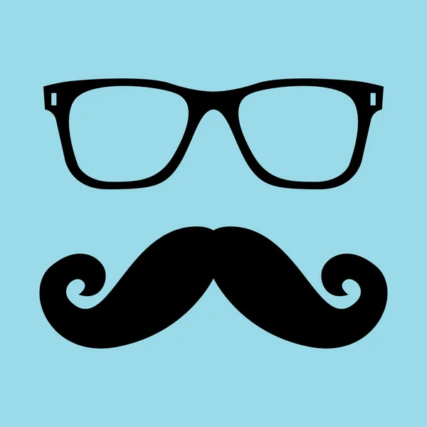 Mustache and Glasses — Stock Vector