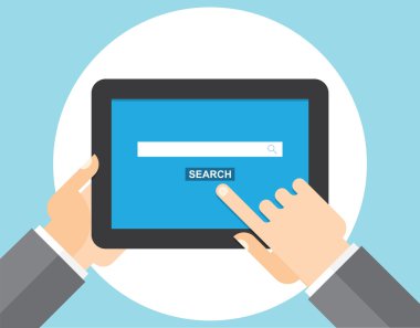 Tablet bilgisayarda Internet arama sayfası