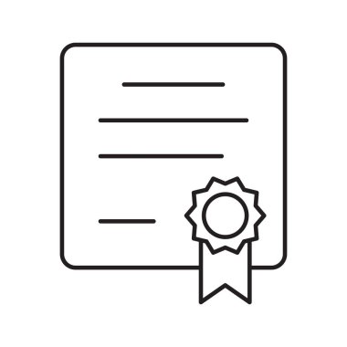 Sertifika veya Diploma Simgesi. Başarı ve Ödül Sembolü, Eğitim Belgesi. Vektör İllüstrasyonu