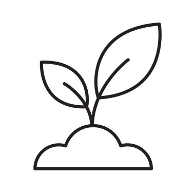 Toprak Simgesi, Büyüme ve Ekoloji Sembolü 'nde Seedling. Vektör İllüstrasyonu