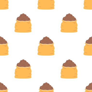 Düz desenli gübre torbası, toprak torbalarının arka planı, doku, tekrar ediyorum, düz şekilli duvar kağıdı.