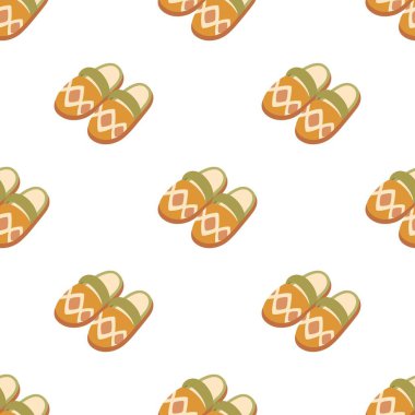 Terlikli kusursuz desen, düz stil çizgi film vektör çizimi