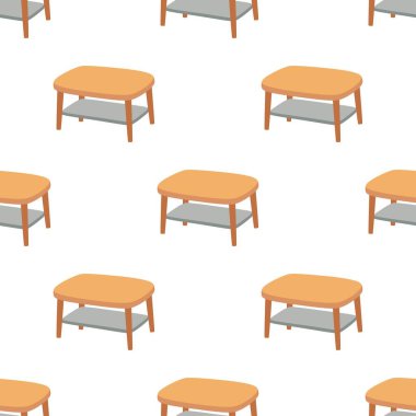 Çizgi film sehpası ile kusursuz desen, çizgi film iç metodu ile düz vektör çizimi