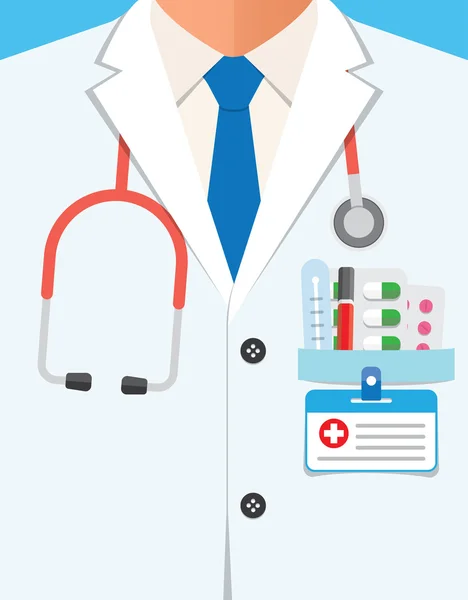 Médico no laboratório casaco de perto —  Vetores de Stock