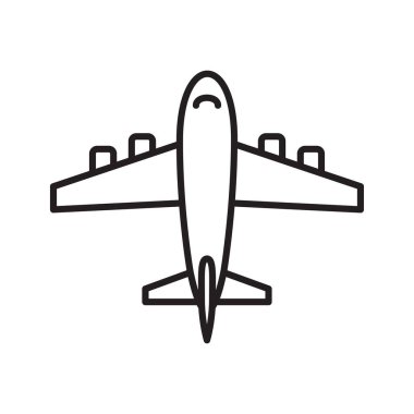 Airplane top view icon for travel concept. vector illustration