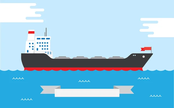 Oil Tanker, illustration — Stock Vector