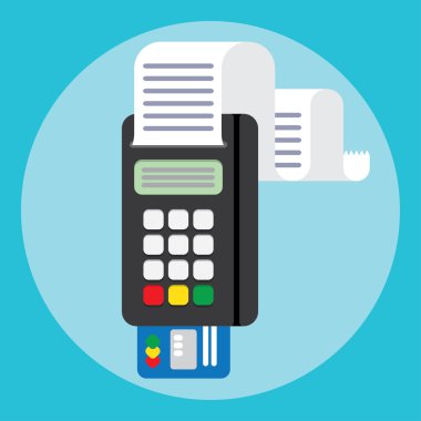 POS terminal içinde düz stil. ödeme.