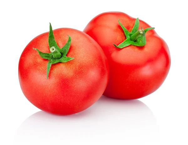 Dos tomates rojos aislados sobre fondo blanco —  Fotos de Stock