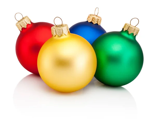 Christmas Colored Baubles Isolated White Background — Stock Photo, Image