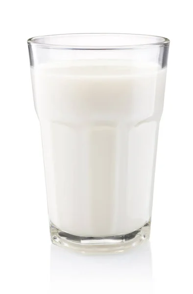 Sklenice Čerstvého Mléka Izolované Bílém Pozadí — Stock fotografie