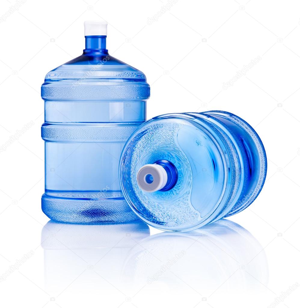 Two big bottle of water isolated on white background