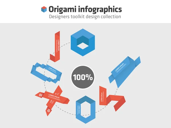 Origami - Infográficos —  Vetores de Stock