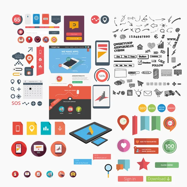 Huge collection of web graphics — Stock Vector