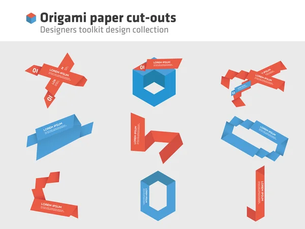 Origami - recortes de papel — Vetor de Stock