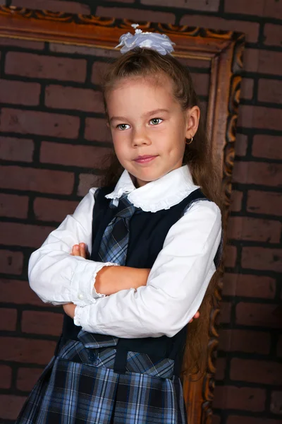 The girl in a school uniform — Stock Photo, Image