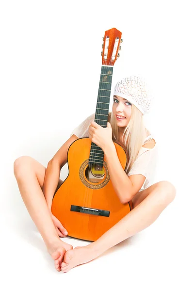 L'immagine della ragazza con una chitarra — Foto Stock