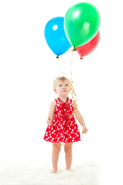 La ragazza con i palloncini — Foto Stock