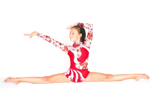 Beautiful Asian girl gymnast — Stock Photo, Image