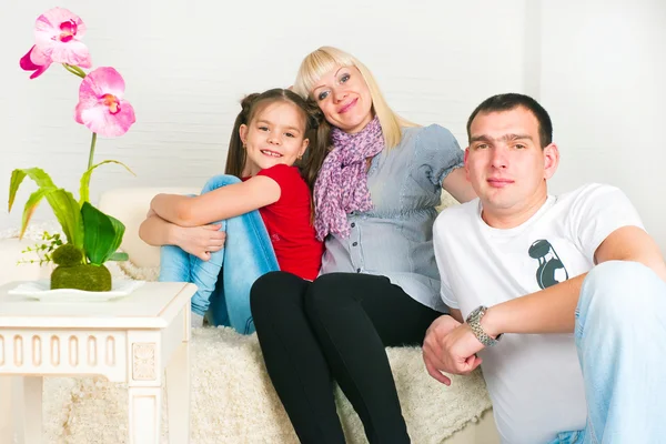 Happy family expecting the second child — Stock Photo, Image