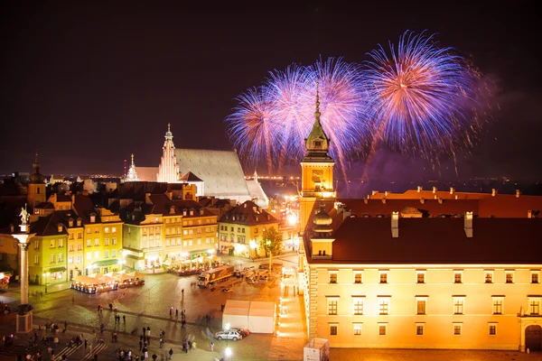 Fireworks show in Warsaw — Stock Photo, Image
