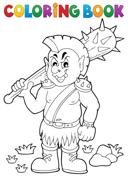 Coloring book orc theme 1 — Stock Vector