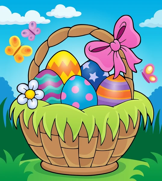 Panier de Pâques thème image 2 — Image vectorielle