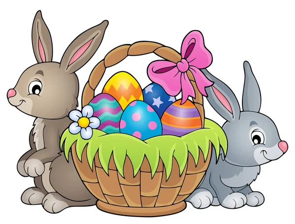 Easter basket thema afbeelding 3 — Stockvector