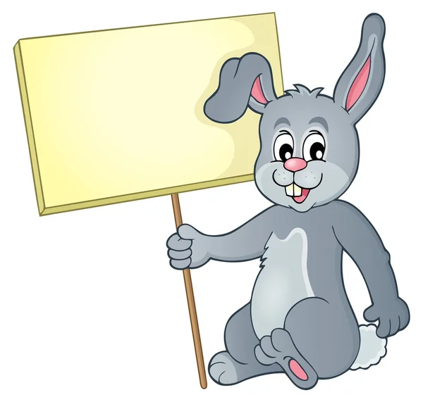 Rabbit with sign theme image 1 — Stock Vector