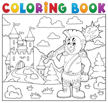 Coloring book orc theme 2 clipart