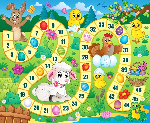 Imagen del juego de mesa con tema de Pascua 1 — Vector de stock