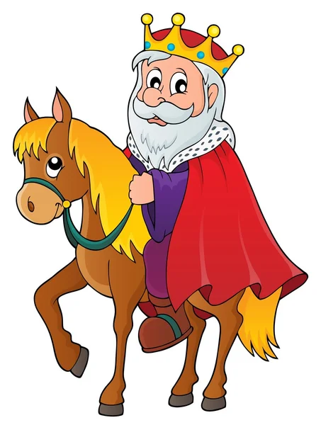 King on horse theme image 1 — Stock Vector