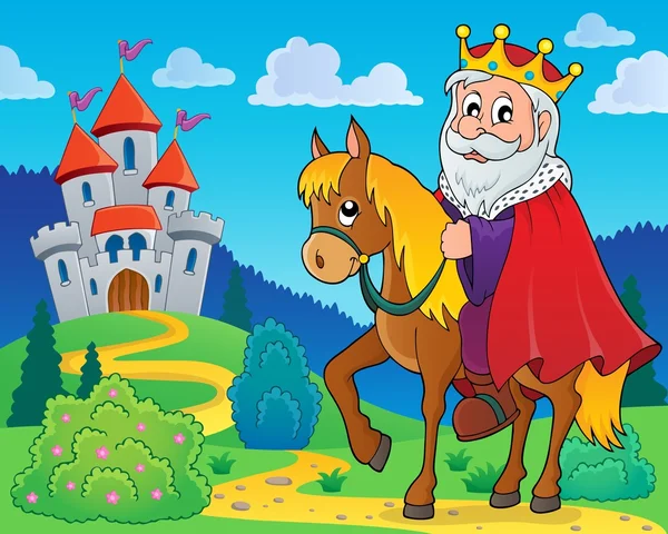 König auf Pferd Thema Bild 2 — Stockvektor