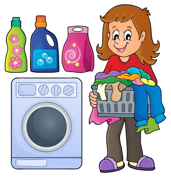 Πλυντήριο ρούχων θέμα εικόνα 1 — Διανυσματικό Αρχείο