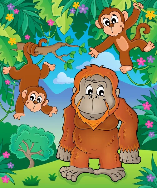 Orangután tema imagen 3 — Vector de stock