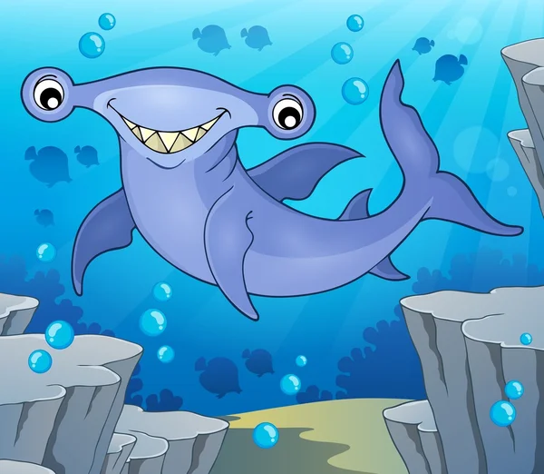 ハンマー ヘッドのサメのテーマ イメージ 2 — ストックベクタ