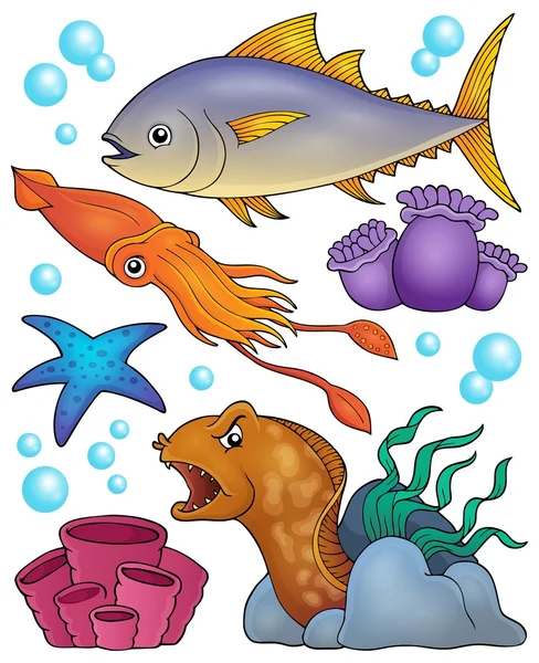 Ocean fauna topic set 2 — Stock Vector