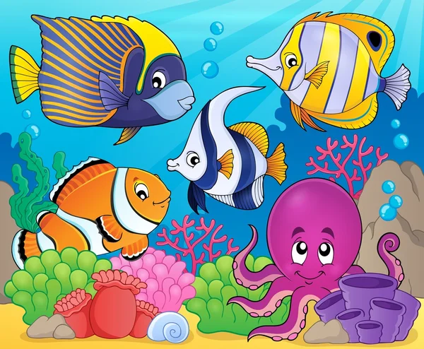 Coral fauna tema imagen 7 — Vector de stock